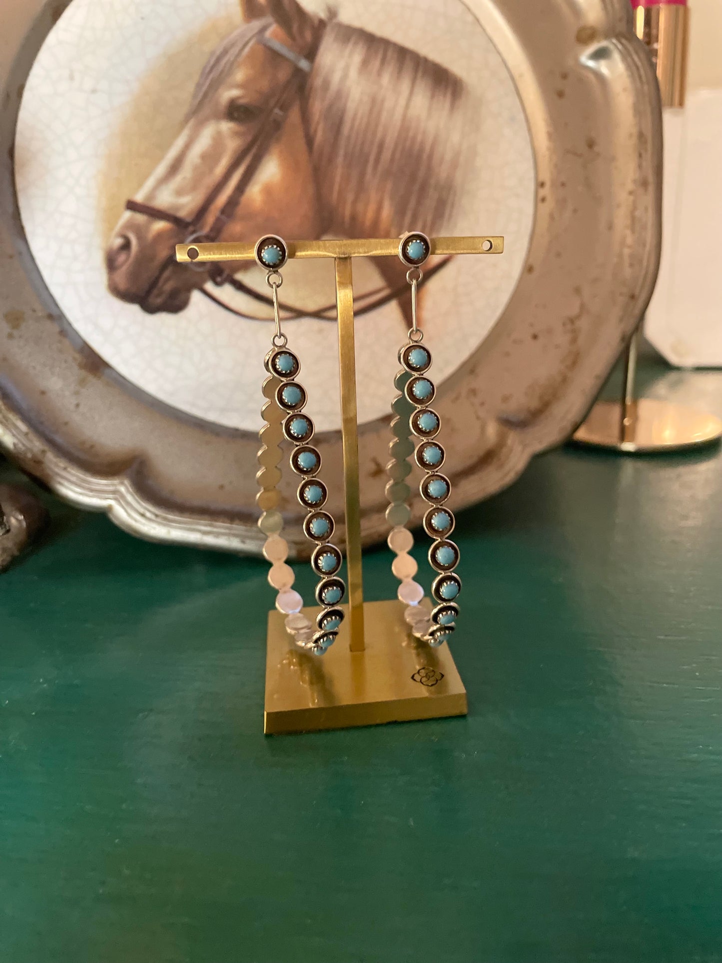 Zuni Kingman Teardrop Hoops