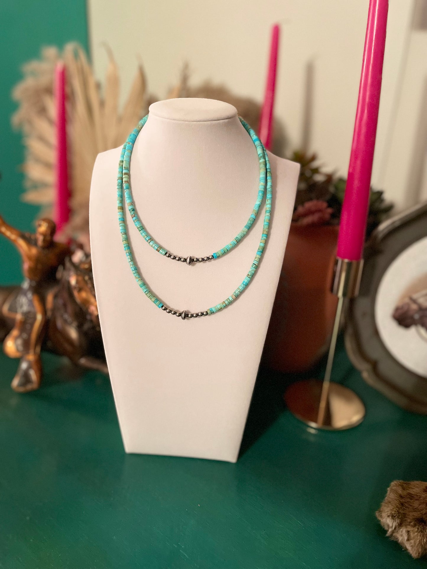 Turquoise Heshei Bead Necklace