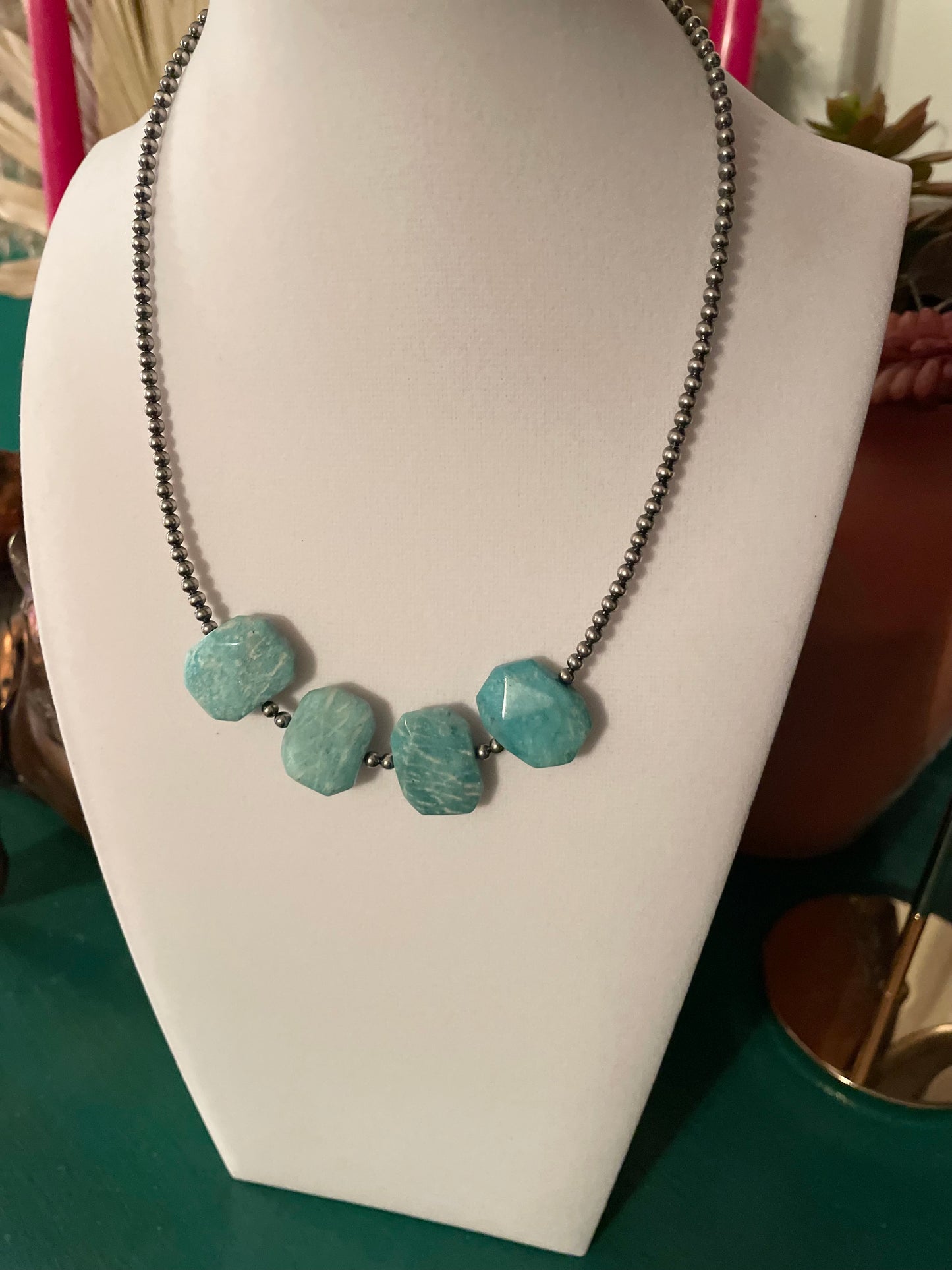 4 Stone Amazonite Necklace