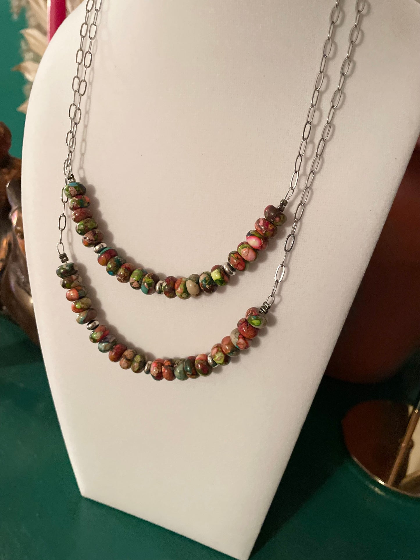 Verascite Sea Bead & Sterling Silver Bead