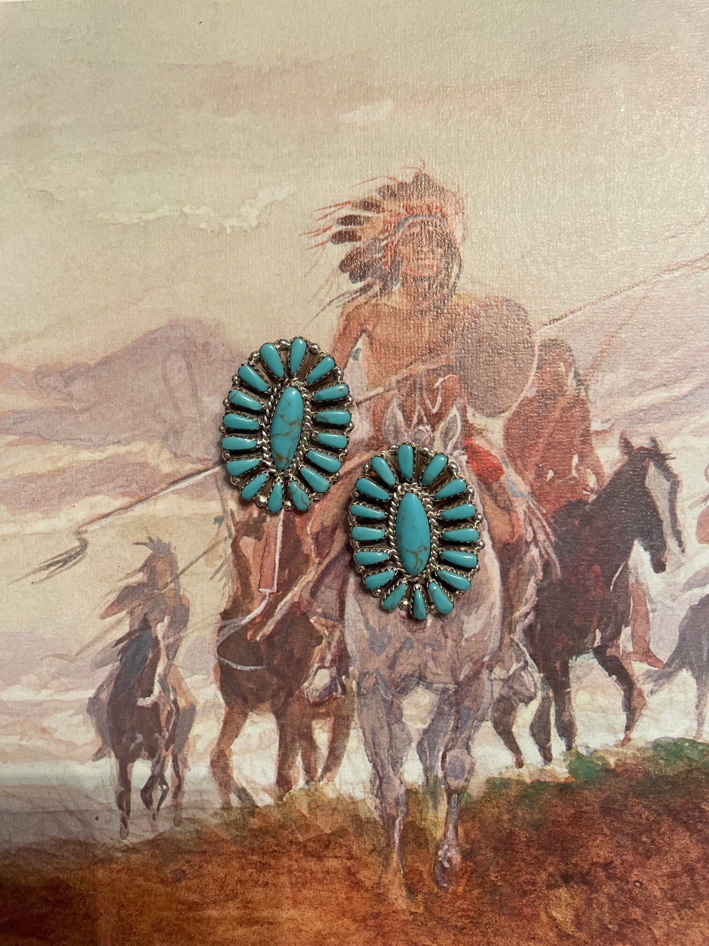 Medium Turq Cluster Studs