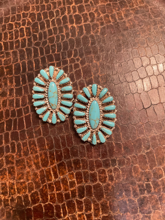 Medium Turq Cluster Studs