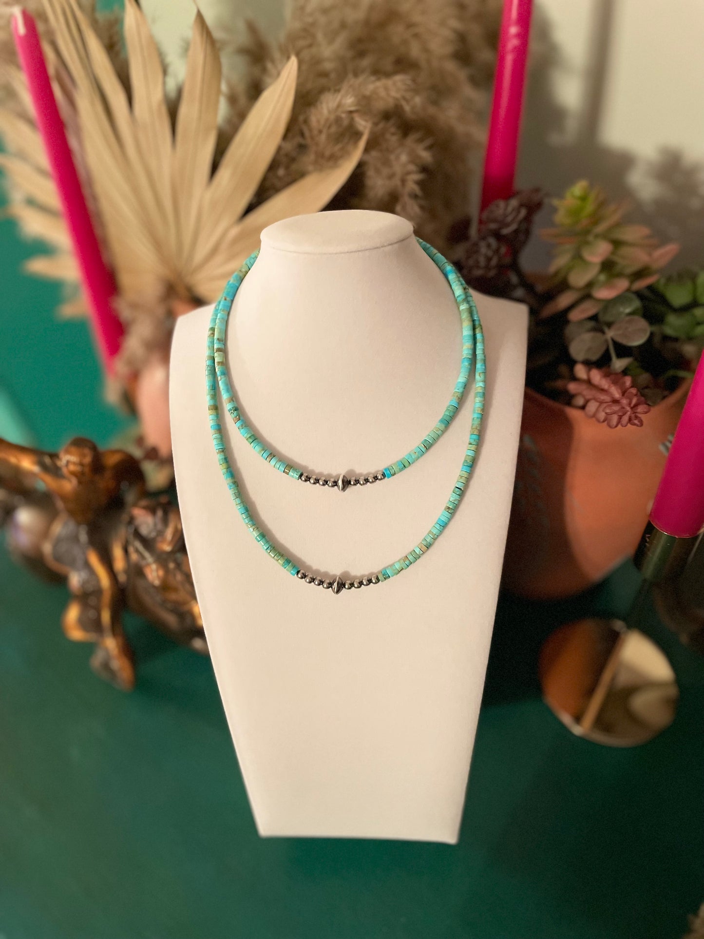 Turquoise Heshei Bead Necklace