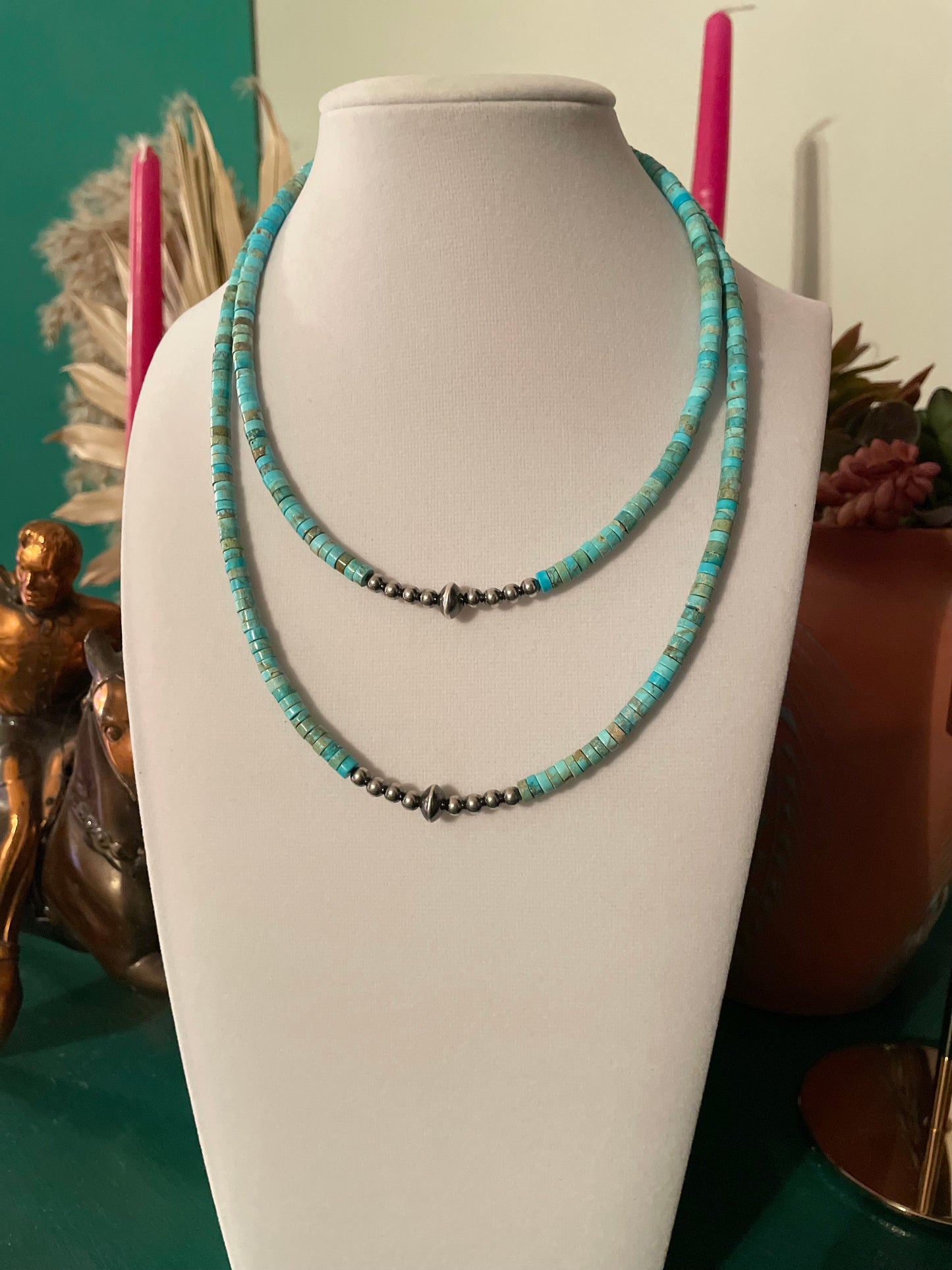 Turquoise Heshei Bead Necklace