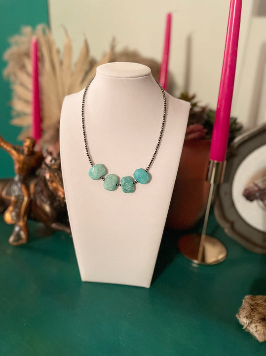 4 Stone Amazonite Necklace