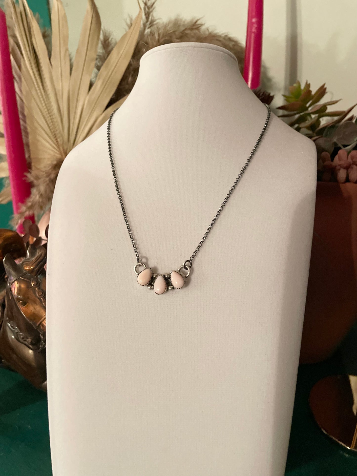 Pink Conch Necklace by Maxine Ramirez