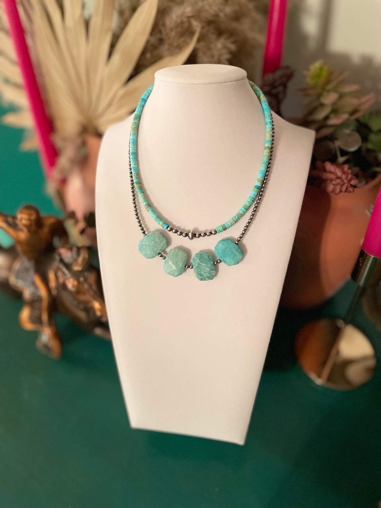 4 Stone Amazonite Necklace